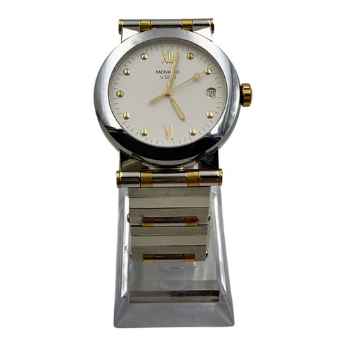 Movado Vizio Ladies Two Tone Watch Bracelet Band - New Battery Installed