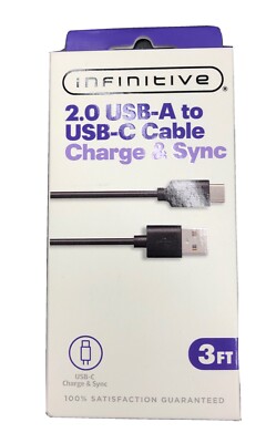 Infinitive 2.0 USB-A to USB-C  Cable Charge And Sync 3 Ft