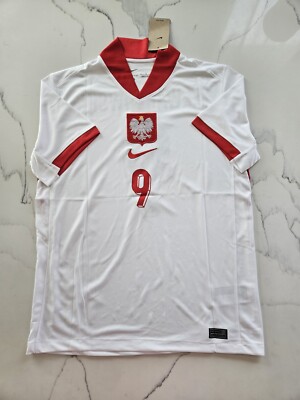 2024 Robert Lewandowski White #9 Poland National Team Mens Large L