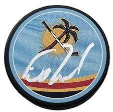 Evan Rodrigues Signed Autographed Florida Panthers Reverse Retro Puck