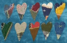 10 PRIMITIVE ANTIQUE CRAZY QUILT CUTTER QUILT HEARTS Crafts Scrapbooking CQ22-41