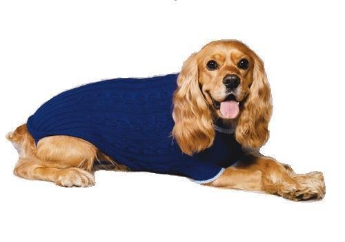 Dog Sweater Medium Blue Outdoor Dog Classic Cable Turtleneck Fashion Pet - Picture 1 of 1