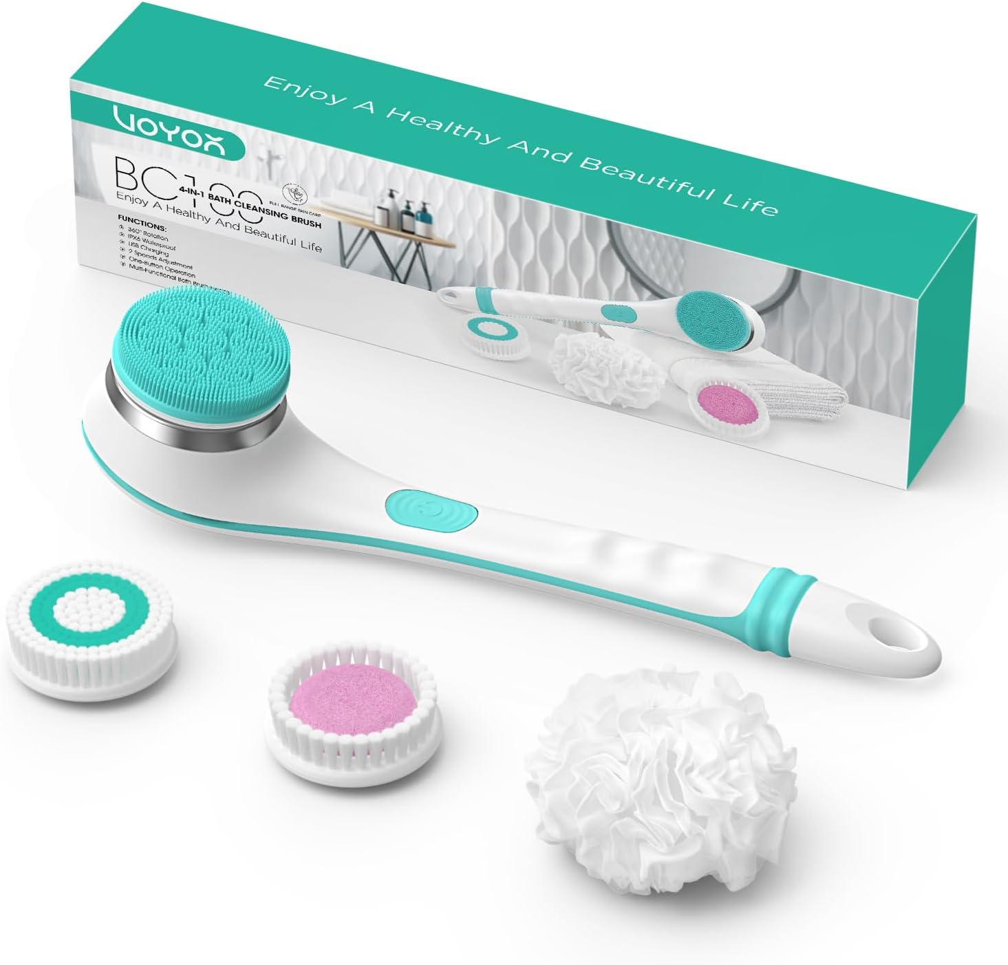 Quality Electric  Body  Brush  Back  Scrubber  Body  Exfoliator  Shower  Brush