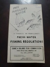 Vintage 1959 Anglers Guide Guide Maryland Fresh Water Fishing Regulations 