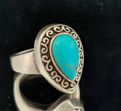 Barse Vintage Sterling Silber Türkis Ring - Größe 6,75