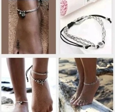Women's Fashion Jewelry Silver Plated Coin Anklet Ankle Bracelet 
