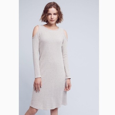 open shoulder sweater dress