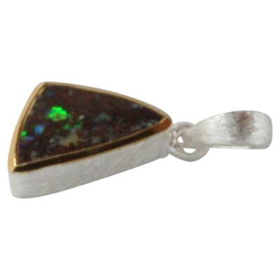 Interessanter Anhänger Boulderopal 925er Silber 
