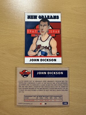 2019 1967-68 Lana Sports ABA #142 JOHN DICKSON Rookie RC New Orleans Buccaneers