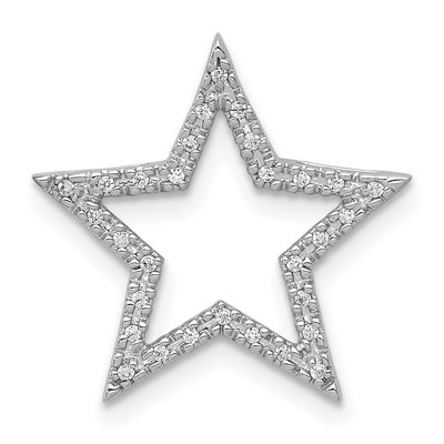 14 Karat Weißgold Diamant Stern Kette Schiebe Anhänger
