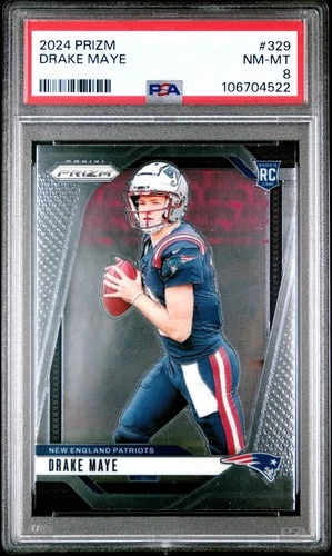 DRAKE MAYE ROOKIE PRIZM | 2024 Panini Prizm #329 PSA 8
