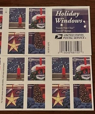 Forever USPS USA Holiday Windows Sheet of 20 Authentic Postage Stamps Christmas