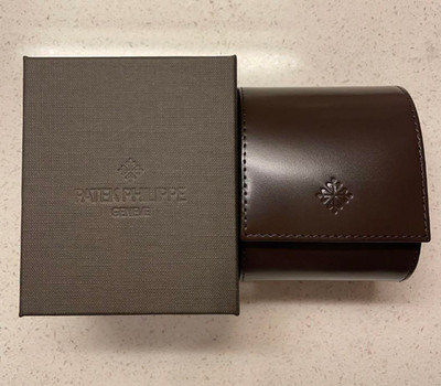 Patek Philippe Leather Watch Travel Case - Dark Brown Luxury Storage Box
