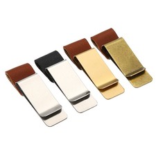 4pcs Pen Holder Clip, Stainless Pencil Loop with Carved Leather, Multicolor