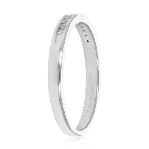 1/10 cttw Lab Created Diamond Wedding Band 925 Sterling Silver Channel Size 7 - 第 2/7 張圖片