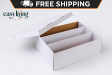 Card Storage Box,3 Rows about 2400 Count Collector Cards Box with Divider,Tradin