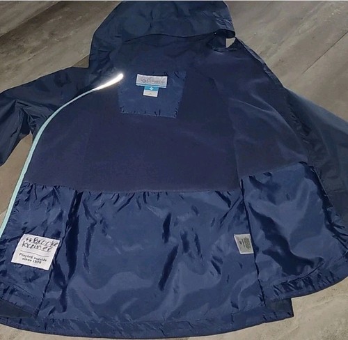 Columbia Youth Girls Rain Jacket Navy Blue Medium (10/12) Waterproof Hooded - Picture 3 of 8