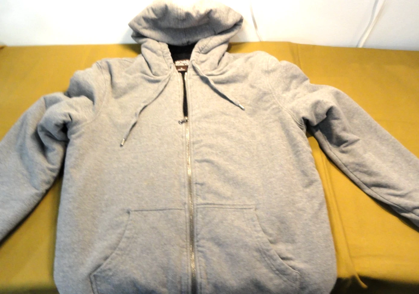DESIGNER MICHAEL KORS ZIP UP POCKETS COLD HOODED GRAY WARM JACKET MEN'S MEDIUM