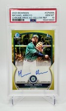 Psa 10 Michael Arroyo 2023 Bowman Chrome 1st Auto Rc Yellow Refractor /75 #cpama