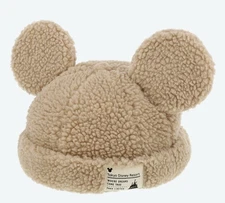 Japan Tokyo Disney Resort Ears Mickey limited Fluffy Winter Cap Hat Brown