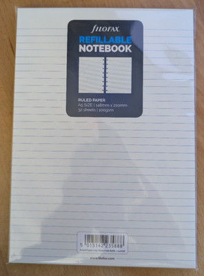 Filofax Nachfüllung für Notebook A5 liniertes Notizpapier - 35 Blätter