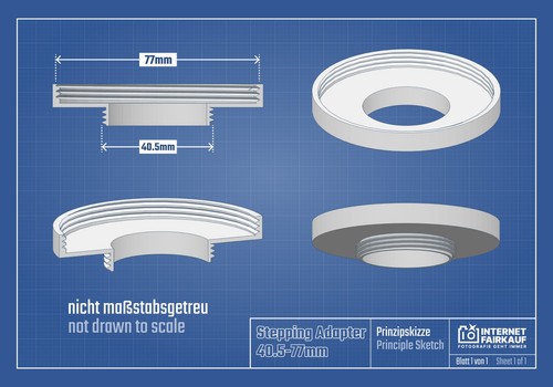 40.5-77mm Adapterring 40.5mm-77mm Filteradapter 40.5 - 77 mm - Bild 2 von 3