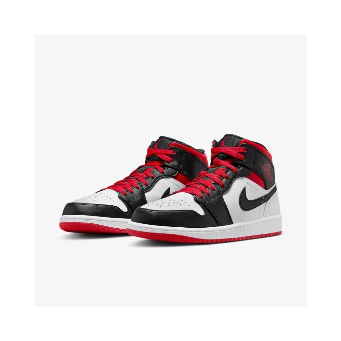Air Jordan 1 Mid 赤/黒 9.5 US Nike Men's Air Jordan 1 Mid Gym Red Black Toe (DQ8426-106) Sz 8.5
