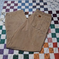 Vintage Carhartt Cargo Carpenter Canvas Work Pants Size 38x32 Brown B112