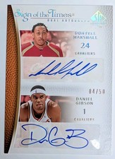 2007 SP Authentic Donyell Marshall Daniel Gibson Auto Dual #'d 4/50 Cavaliers!