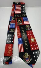 Mens US Army Flag 🇺🇸 56” Necktie Military Army (Steven Harris) See Photos!