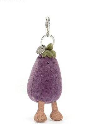 Jellycat Eggplant Bag Charm Vivacious Keychain (sold out)US Seller with dust bag