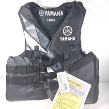 Yamaha NWT OEM Men's Large Black Gray Nylon Life Jacket Chest 41-45 "