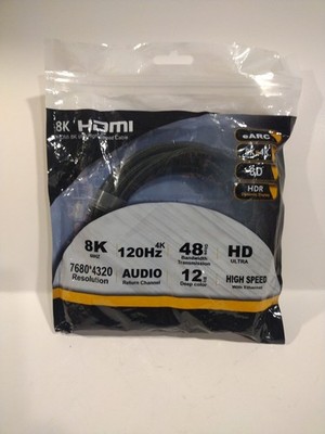 Premium Gold Plated 8K HDMI 2.1 Braided Cable 48Gbps 4K@120 PS5 Xbox X SkyQ UHD