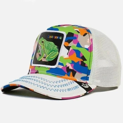 MARKENLOS Tier Gestickt Trucker Kappe Baseball Cap Mesh Snapback Cap Hip Hop Herren Damen