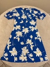 TOMMY H. Womans Floral Blue Short Sleeve STRETCH Fit & Flare Dress Size 4