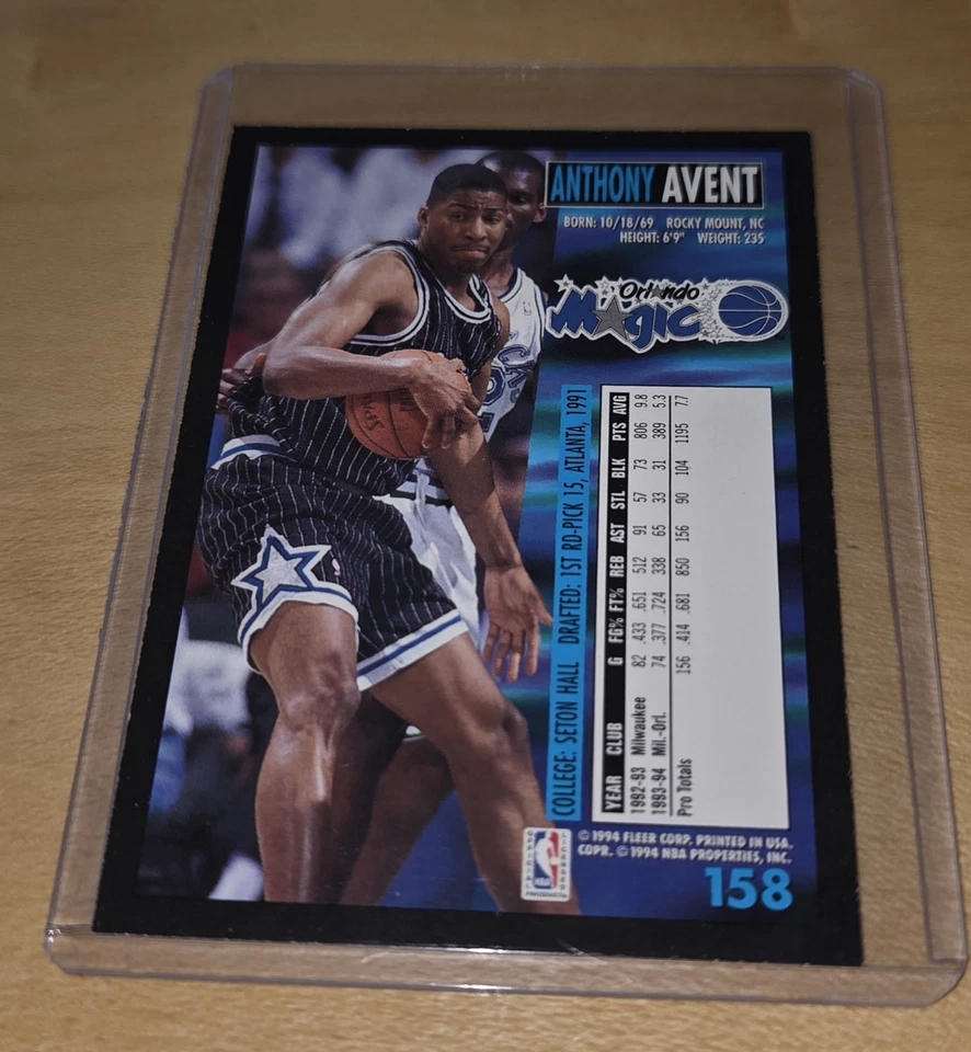 Anthony Avent Orlando Magic 1994-95 Fleer #158 - Image 2 of 2