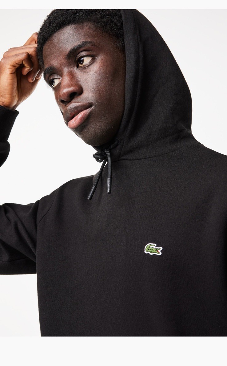 Lacoste Large (5) Classic Fit Crocodile Hoodie Overhead black / Noir BNWT image 9