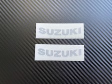 Suzuki Motorbike Front Fairing Curved Stickers Decals x2 @ 70 x 13mm Silver