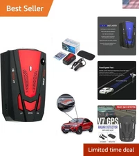 KF  Red Car Radar 16 Band V7 GPS Speed Safe Detector - Stay Informed on The R...