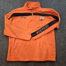Tony Stewart Joe Gibbs Racing Fleece ¼ Zip Pullover Size L Vintage NASCAR Y2K