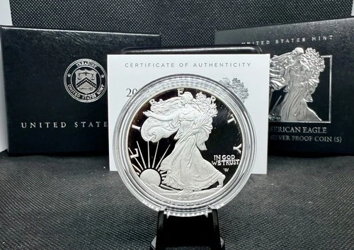 2024-S Proof American Silver Eagle with OGP & COA! 1 Oz .999 Silver!