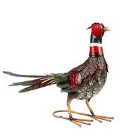 Dekofigur Fasan H. 36Cm Naturgetreu Gestaltet Aus Metall Formano S26