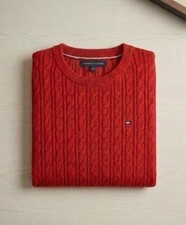 Maglione A Trecce Spesse Della Tommy Hilfiger Taglia L Colore Rosso Da Uomo
