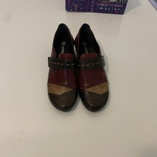 Remonte Shoes Sz 38 US 7.5 Multicolor Leather Slip On Block Heel Loafer Comfort