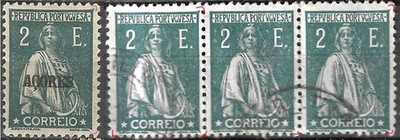 PORTUGAL 2E ceres 1920- Study for same N/C cliche. MH/ strip VFU No faults