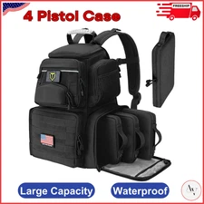 TIDEWE Tactical Range Backpack W/ Removable Divider, Handgun Backpack W/ 4 Case