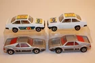 Four (4) 1970's - 1980's Matchbox Lesney Cars B.M.W. M1 / FORD ESCORT RS2000