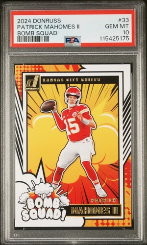 2024 PANINI DONRUSS BOMB SQUAD #33 PATRICK MAHOMES II PSA 10 Chiefs Fans Let’s!