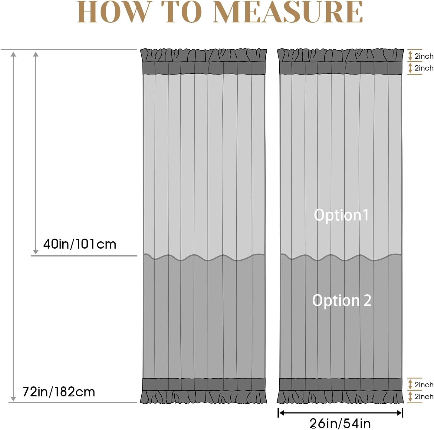 HOMEIDEAS Non-See-Through French Door Curtains Set of 2 for Front Door, Light Fi