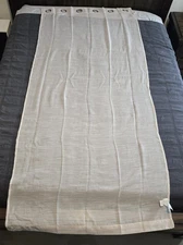 Set of 2 Salt Cortina Panel Curtains Silver Grommet Sheer Ivory Beige 38" x 84"